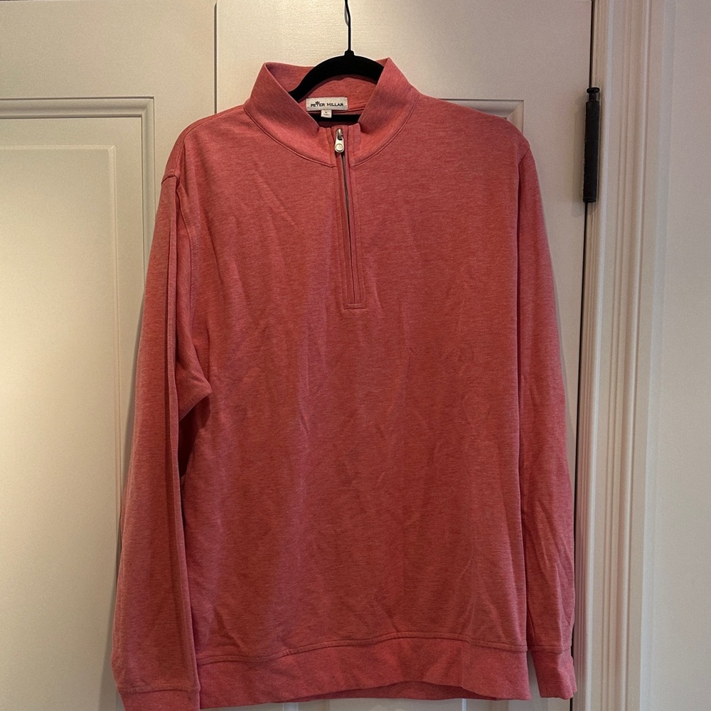 Peter Millar Men's Coral Zip-Up Sweater